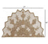 2' X 4' Tan and Beige Wool Medallion Hand Woven Half Circle Area Rug